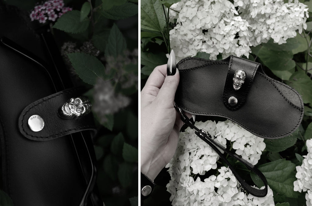 SKULL Leather Sunglasses Case