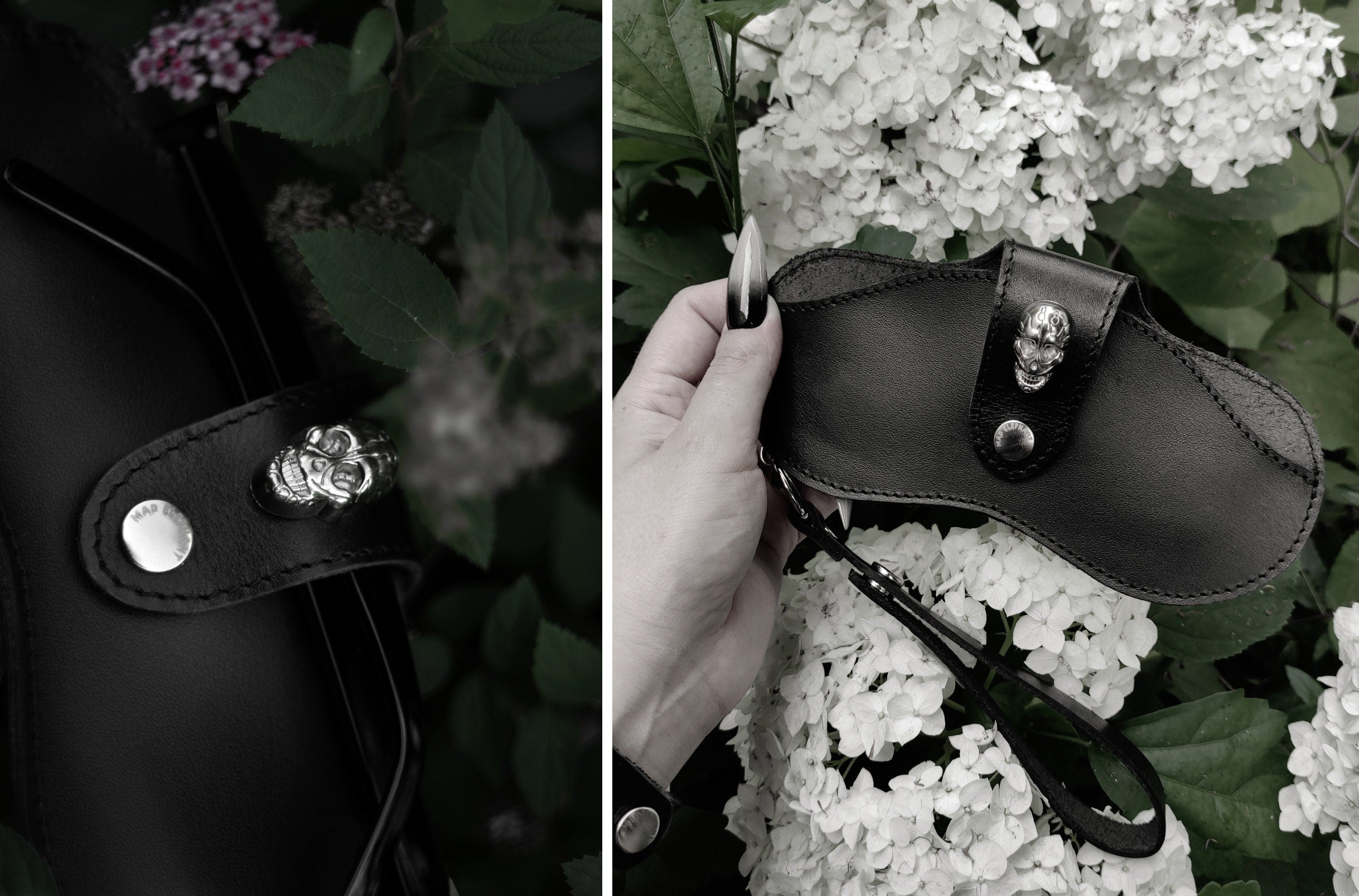 SKULL Leather Sunglasses Case