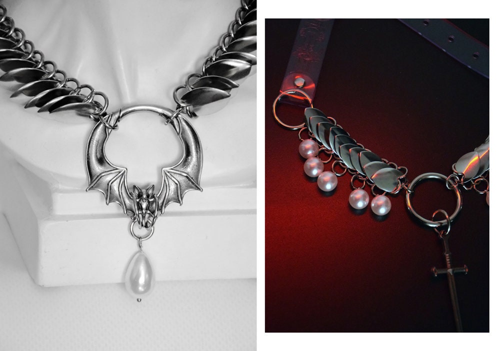 BELLE DE NUIT scale mail choker