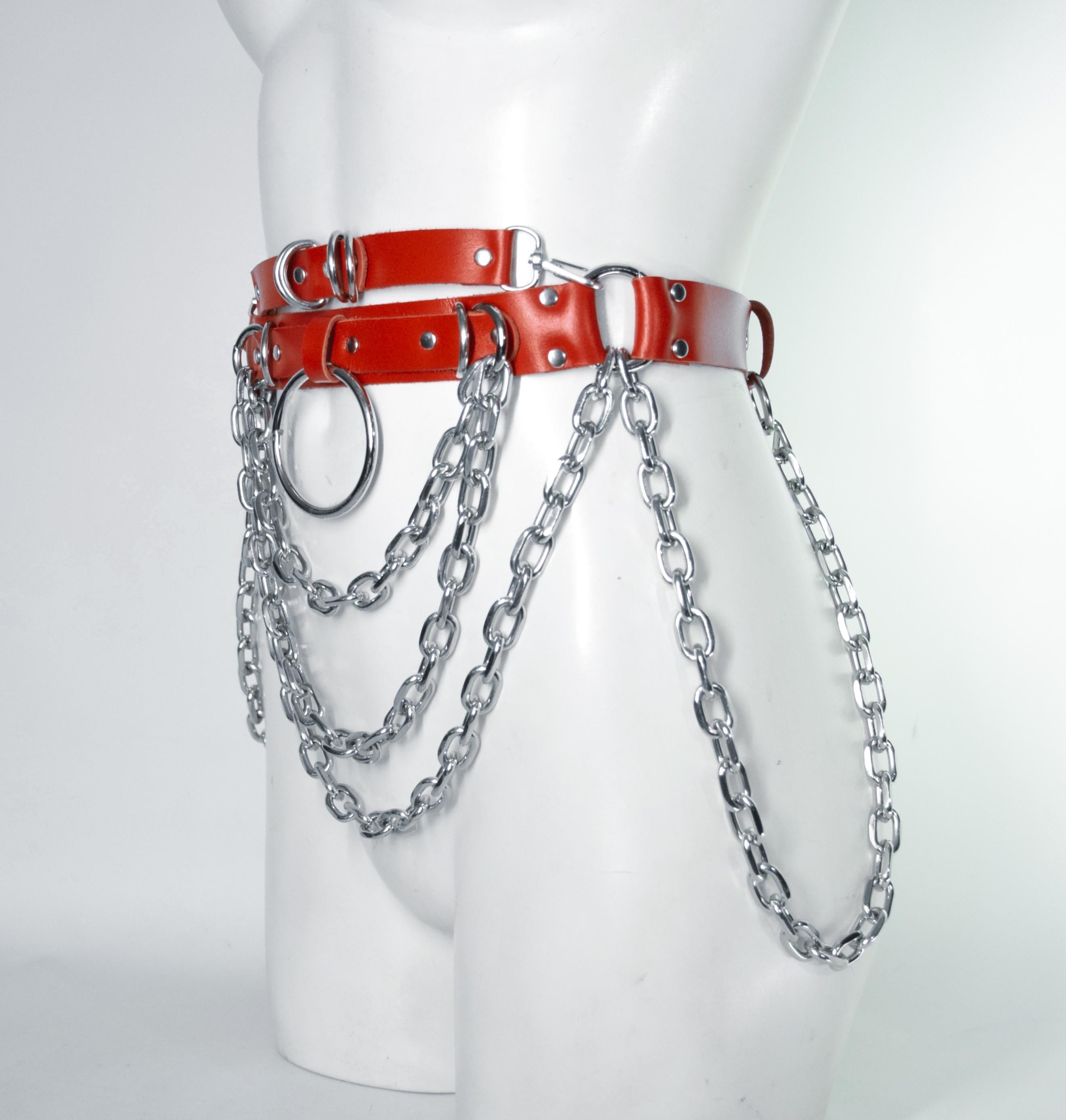 MASSIVE CHAIN BELT: Red