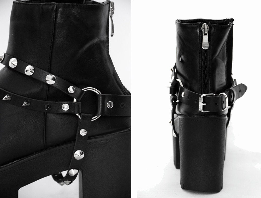 Spiked Leather Shoe Harness