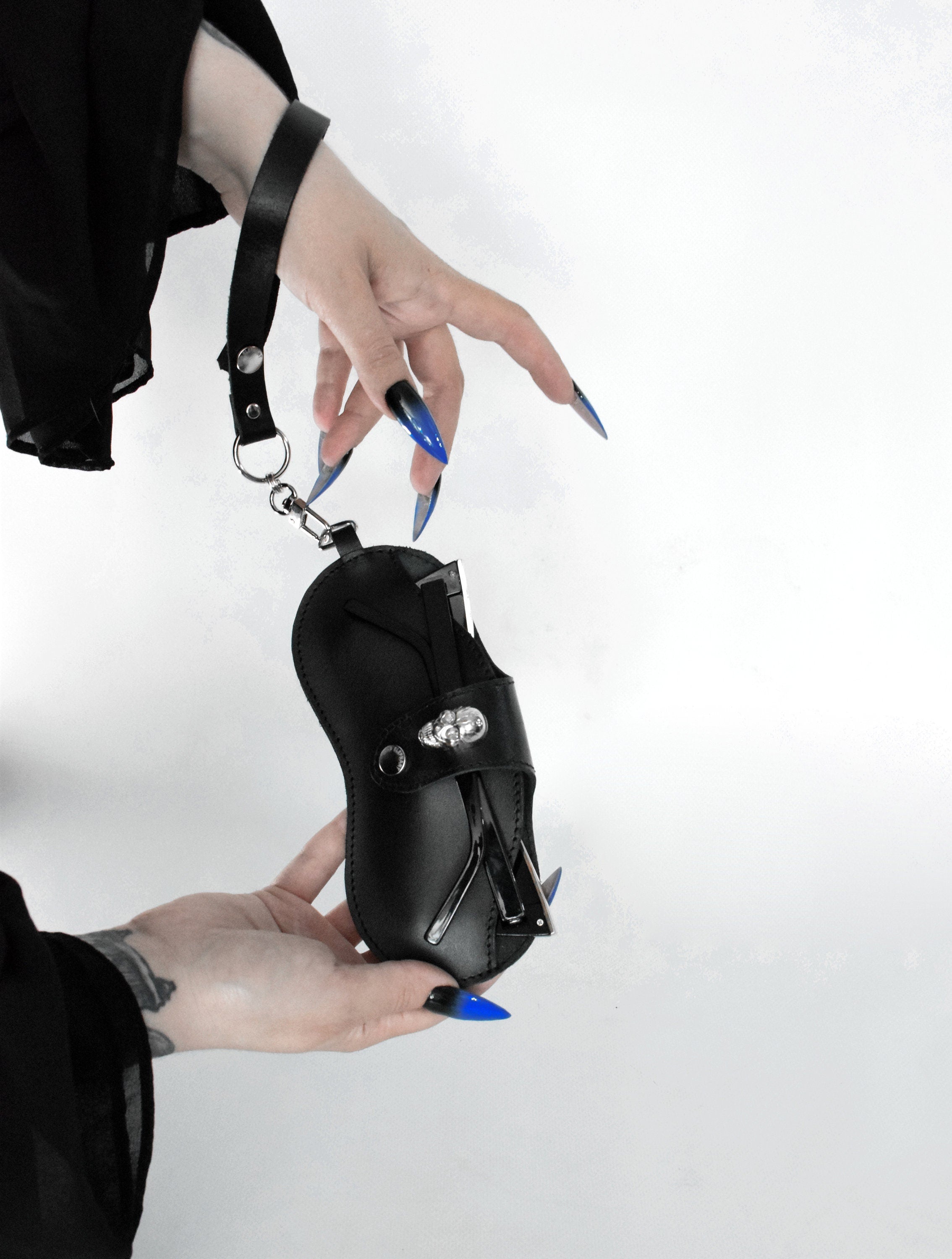 SKULL Leather Sunglasses Case