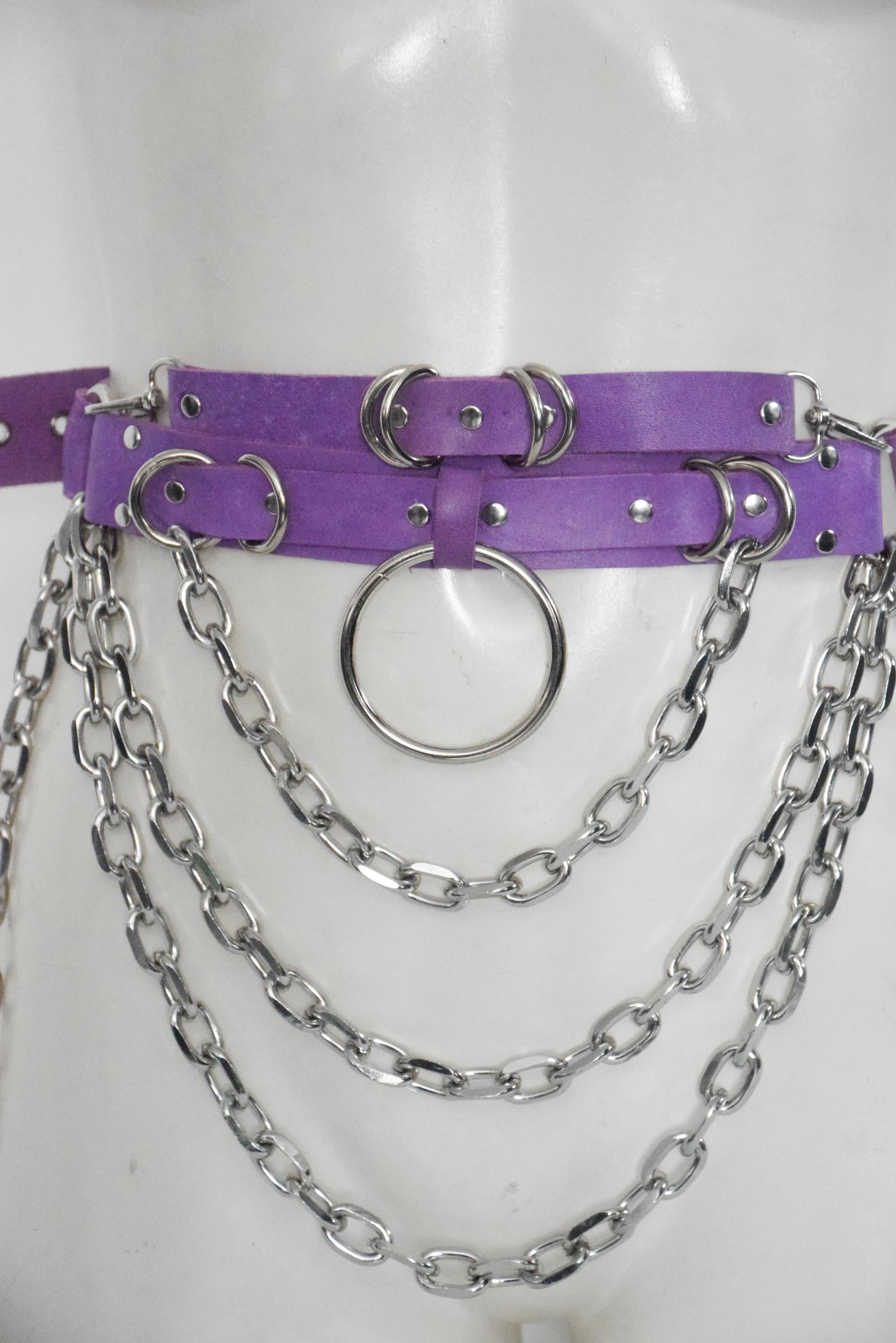 MASSIVE CHAIN BELT: lilac