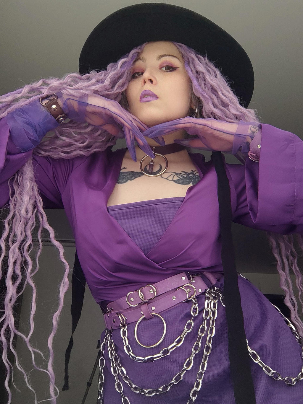 MASSIVE CHAIN BELT: lilac