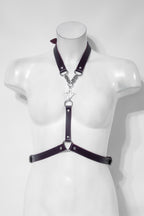 Quatrefoil Leather Harness - Marsala