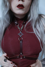 Quatrefoil Leather Harness - Marsala