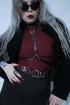 Quatrefoil Leather Harness - Marsala