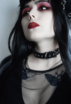 EYELET CHOKER: Unisex leather collar with eyelets and buckle closure