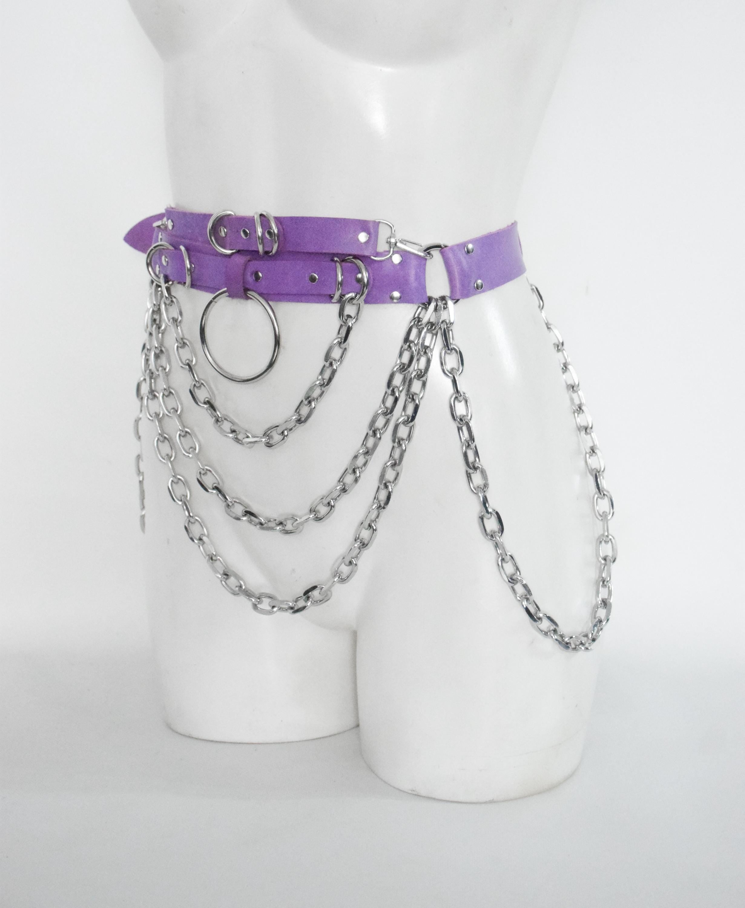 MASSIVE CHAIN BELT: lilac