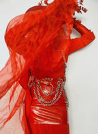MASSIVE CHAIN BELT: Red