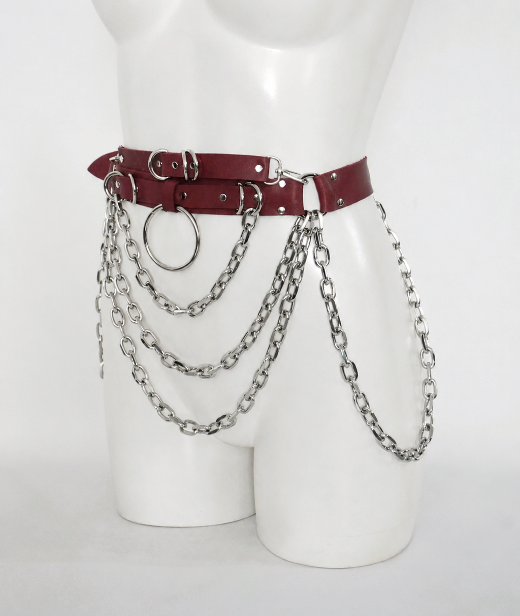 MASSIVE CHAIN BELT: Marsala
