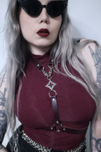 Quatrefoil Leather Harness - Marsala