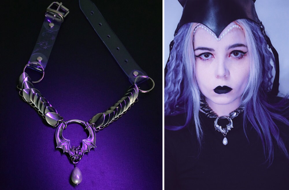 BELLE DE NUIT scale mail choker