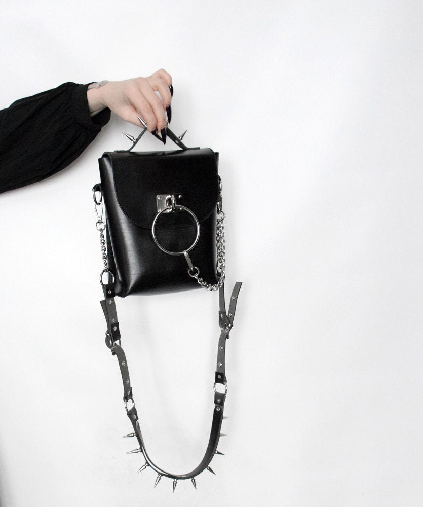 NOIR MINI Spiked purse