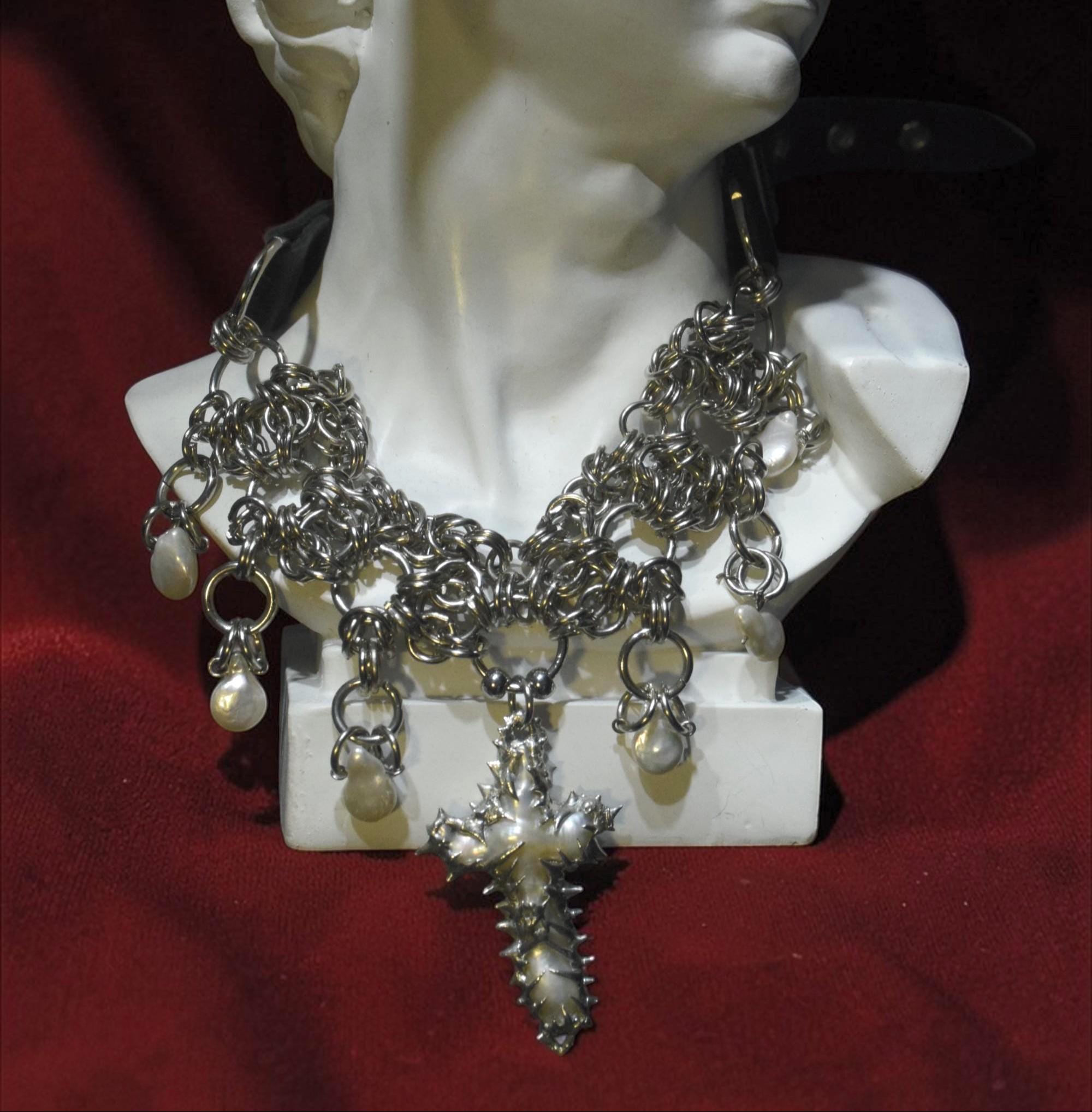 Frankenstein Soft-Soldered Chainmail Necklace