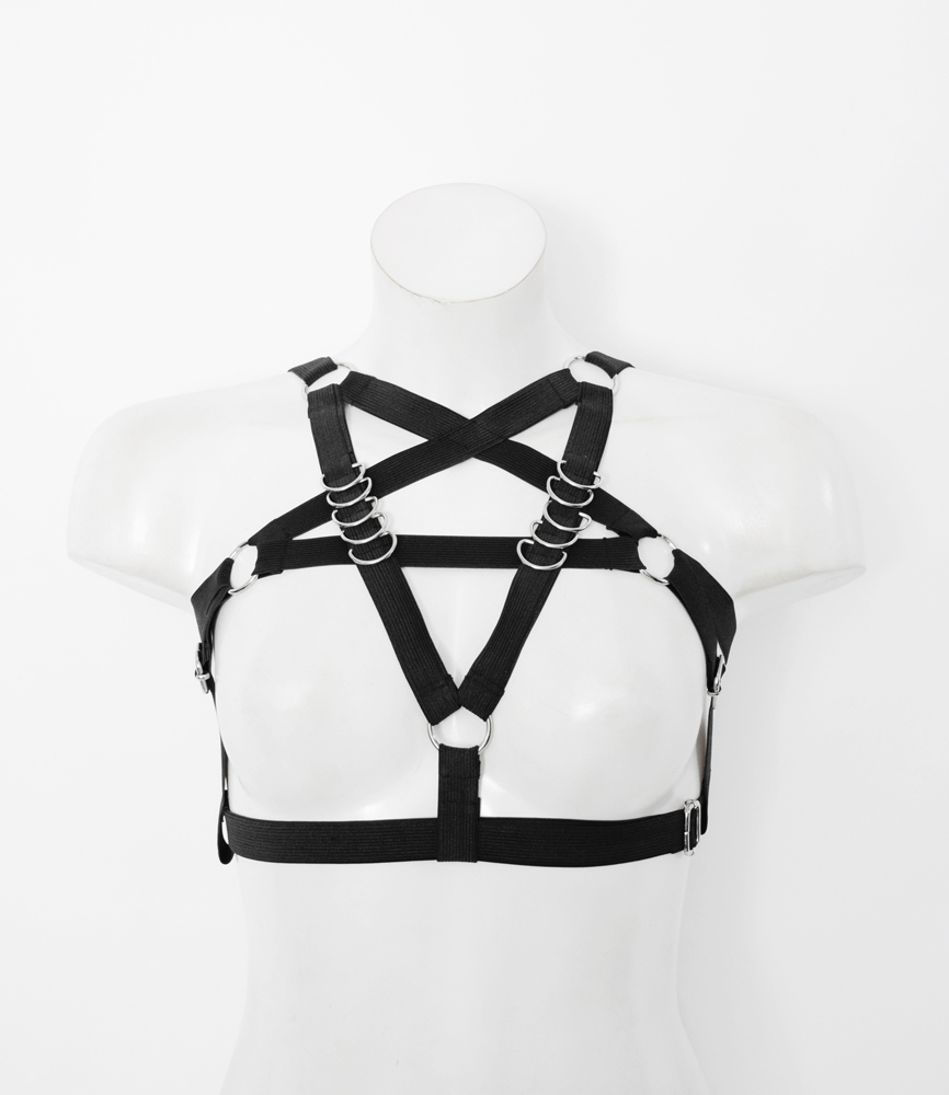 Pentagram Strap Bra Harness Handmade, XS-XL