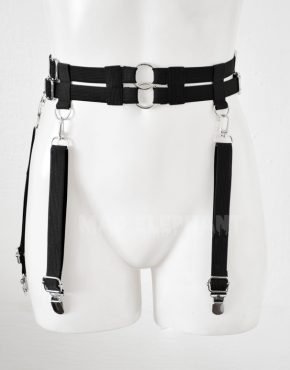 double belt elastic body harness with garters