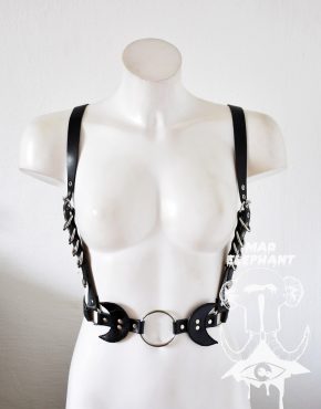 leather chest harness woman