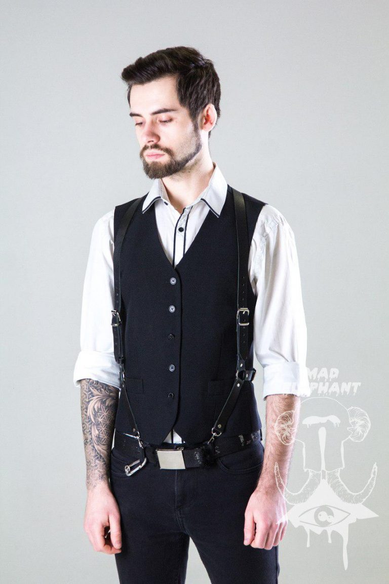 leather suspender harness