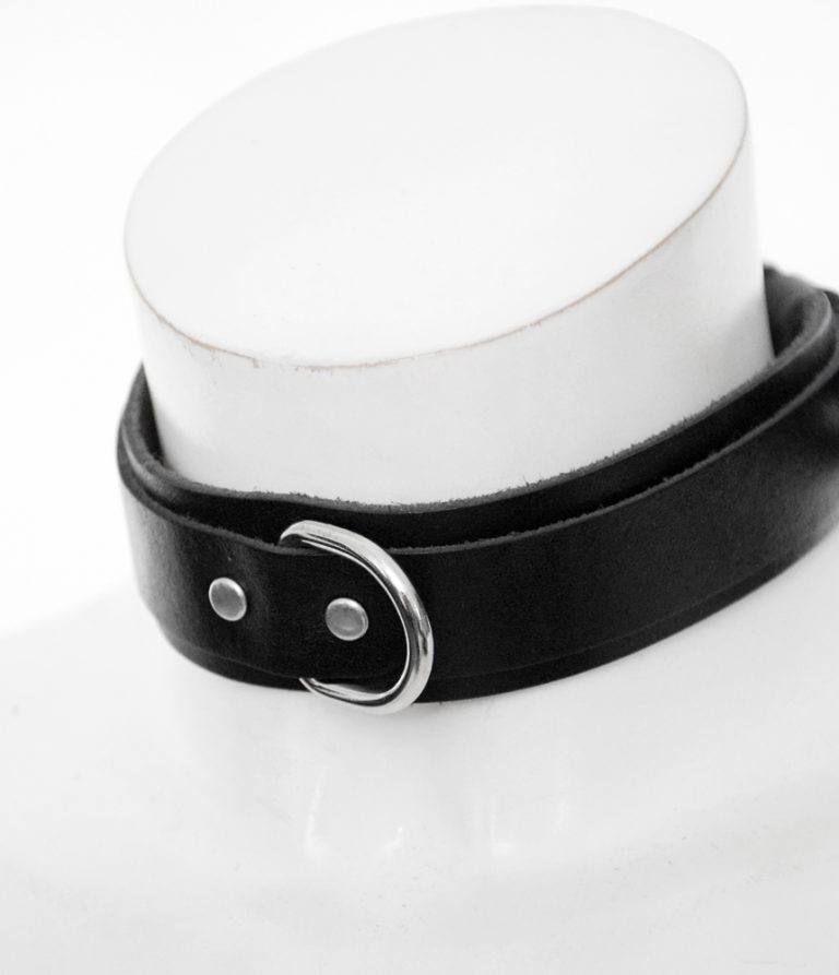 d-ring leather choker for man and women