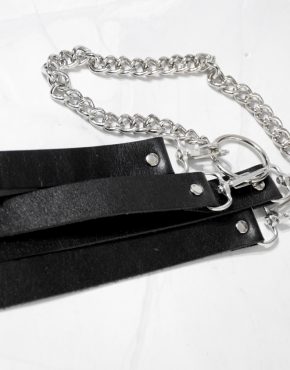 harness with chain made of real leather for ladies