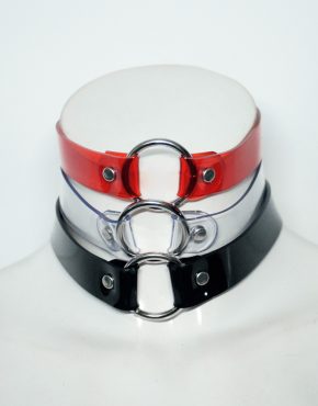 pvc vinyl neck collars black red white