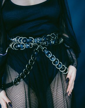3 strap leather waist harness cosplay belt