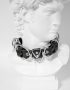 brutal leather choker with buckle and d-rings