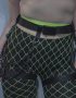 nylon harness with lime fishnet stockings