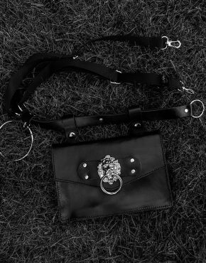 leather purse with lions head