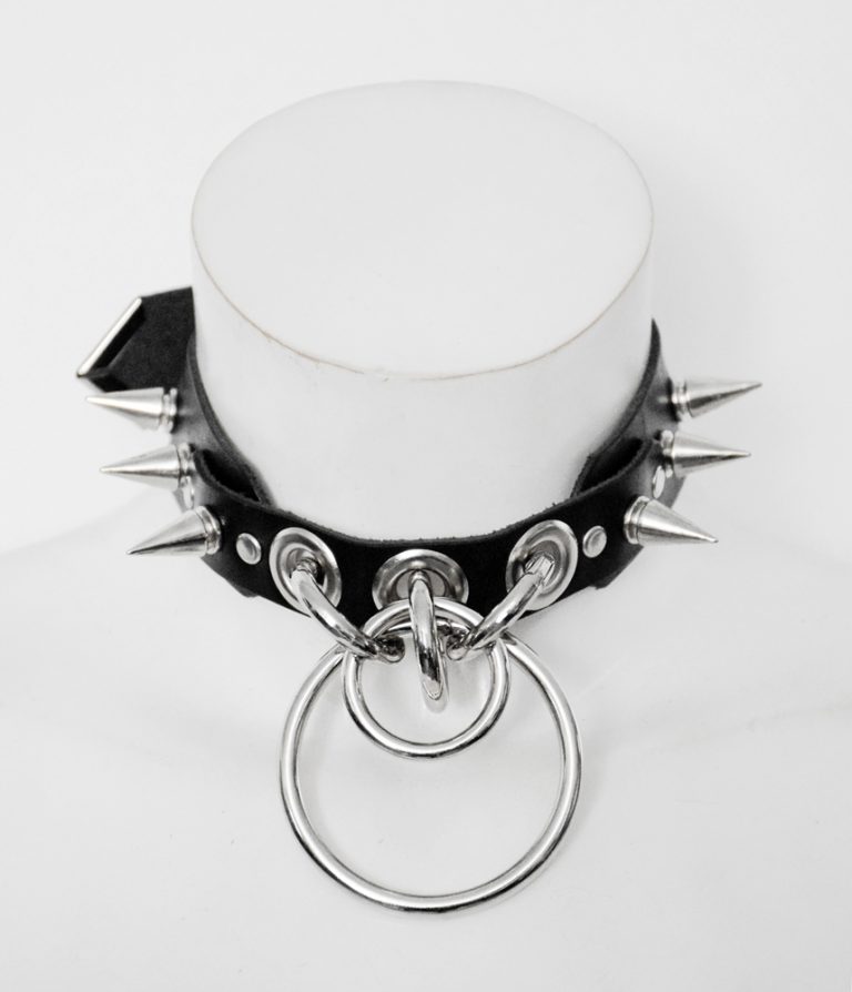 leather spiked choker unisex