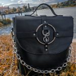 leather classic handbag with serpent symbol